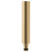 Brushed gold cylindrical shower column extension with threaded connection fitting at base.