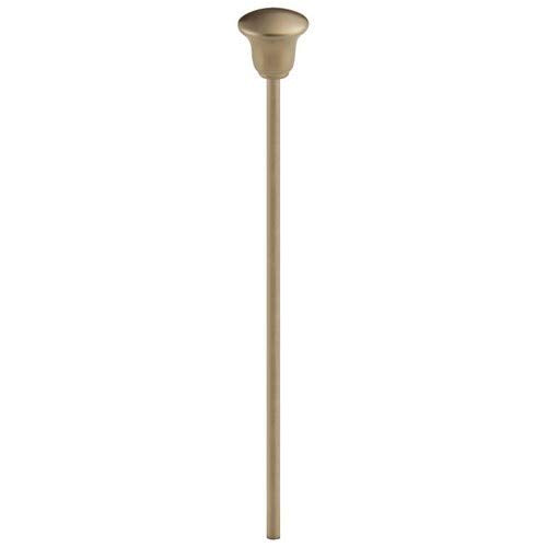 Champagne bronze lift rod and finial with mushroom-shaped top for roman tub diverter control.