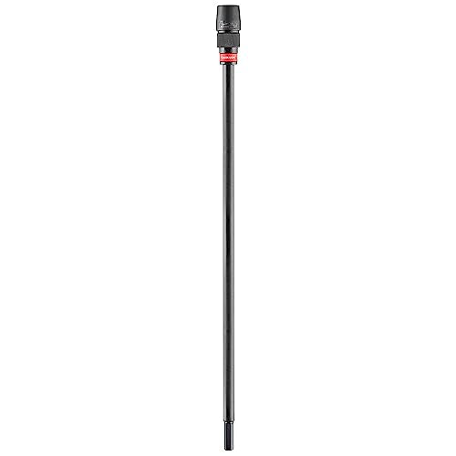 Black Milwaukee 24-inch hex extension with QUIK-LOK connector and red grip band near the top.