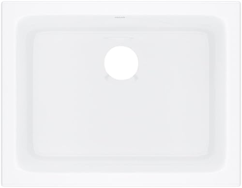 Rohl Allia 24" Fireclay Single Bowl Undermount Kitchen Or Laundry Sink in White - 6347-00