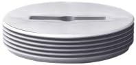 Sioux Chief pipe insulation sleeve with gray and white striped foam rings stacked together.