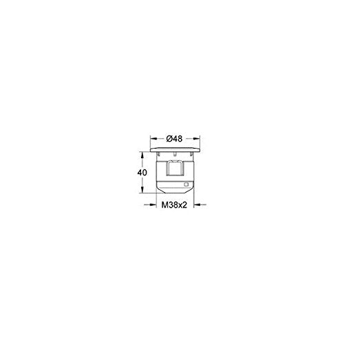 Grohe Repair Parts 37115PI0 Push Button And Escutcheon in Grohe Matte Chrome/Chrome