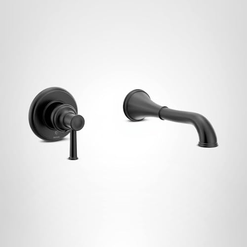 Moen Belfield Single Handle Wall Mount Tub Filler High Flow Tub Faucet with 10" Spout Reach in Matte Black - WT9021BL