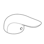 Chrome pressure balance valve lever with curved ergonomic design and mounting point.