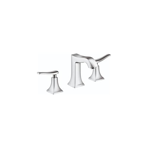 hansgrohe 31073001 Metric C Widespread Faucet 100 with Pop-Up Drain in Chrome Finish