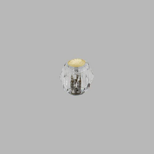 Clear knob handle with polished brass finish top and chrome base for Delta transfer valve.