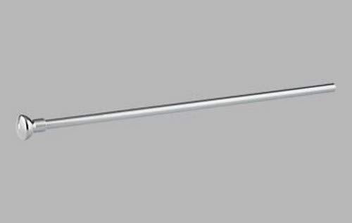 Chrome lift rod and finial for bathroom sink drain, elongated cylindrical shaft with decorative cap end.