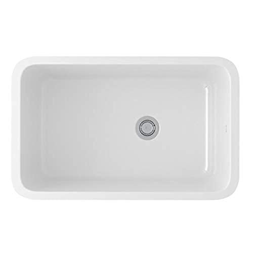 Rohl Allia 32" Fireclay Single Bowl Undermount Kitchen Sink in White - 6307-00