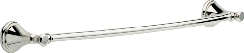 Chrome towel bar with decorative end caps, approximately 24 inches long.