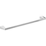 Chrome towel bar with square wall-mounted brackets on each end, 24 inches long.
