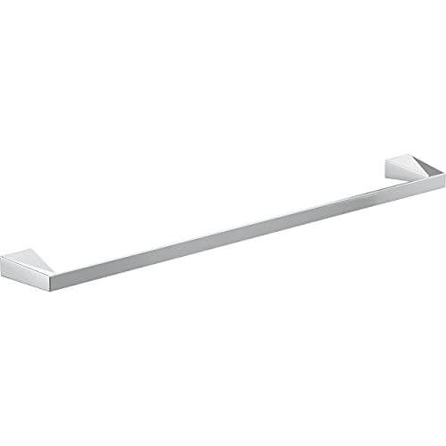 Chrome towel bar with square wall-mounted brackets on each end, 24 inches long.