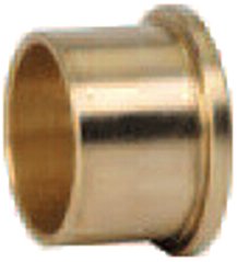 Brass cylindrical sweat fitting with ribbed collar, 3/4" diameter.