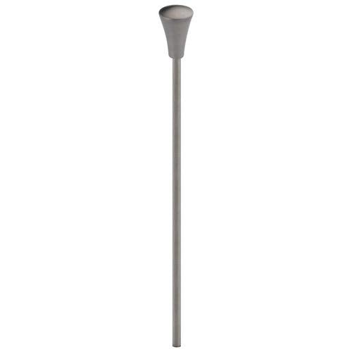 Stainless steel lift rod and finial for bathroom faucet with tapered cone-shaped top.