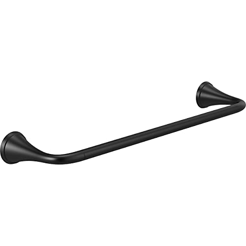 Black curved towel bar with cone-shaped mounting brackets on each end.