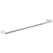 Chrome towel bar with squared mounting brackets at each end, approximately 30 inches long.