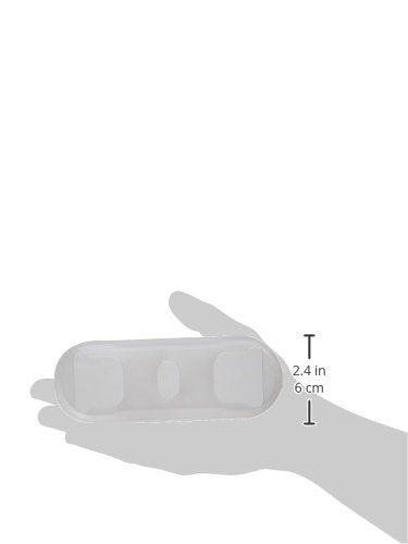 Chrome rectangular baseplate with mounting holes for Delta 500 Series faucet installation, 2.4 inches tall.