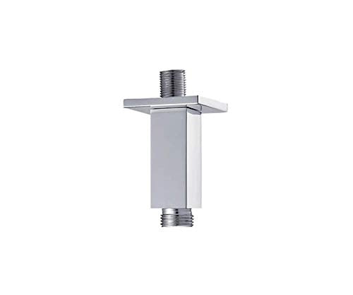 Square matte black ceiling drop with threaded connectors, 8 inches long.