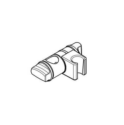 Oil-rubbed bronze shower rail glide element with cylindrical housing and mounting bracket.