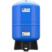 Blue cylindrical pressure tank with State Pump Mate label and black base stand.