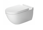 Duravit Starck 3 0.8/1.6 GPF Dual Flush Wall Mounted Elongated Toilet - White