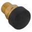 Brass vacuum relief valve with 3/4 inch NPT connection and black rubber button top.