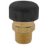 Brass vacuum relief valve with black cap, 3/4 inch NPT male connection.