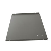 Gray metal front lower panel with mounting tabs and holes.