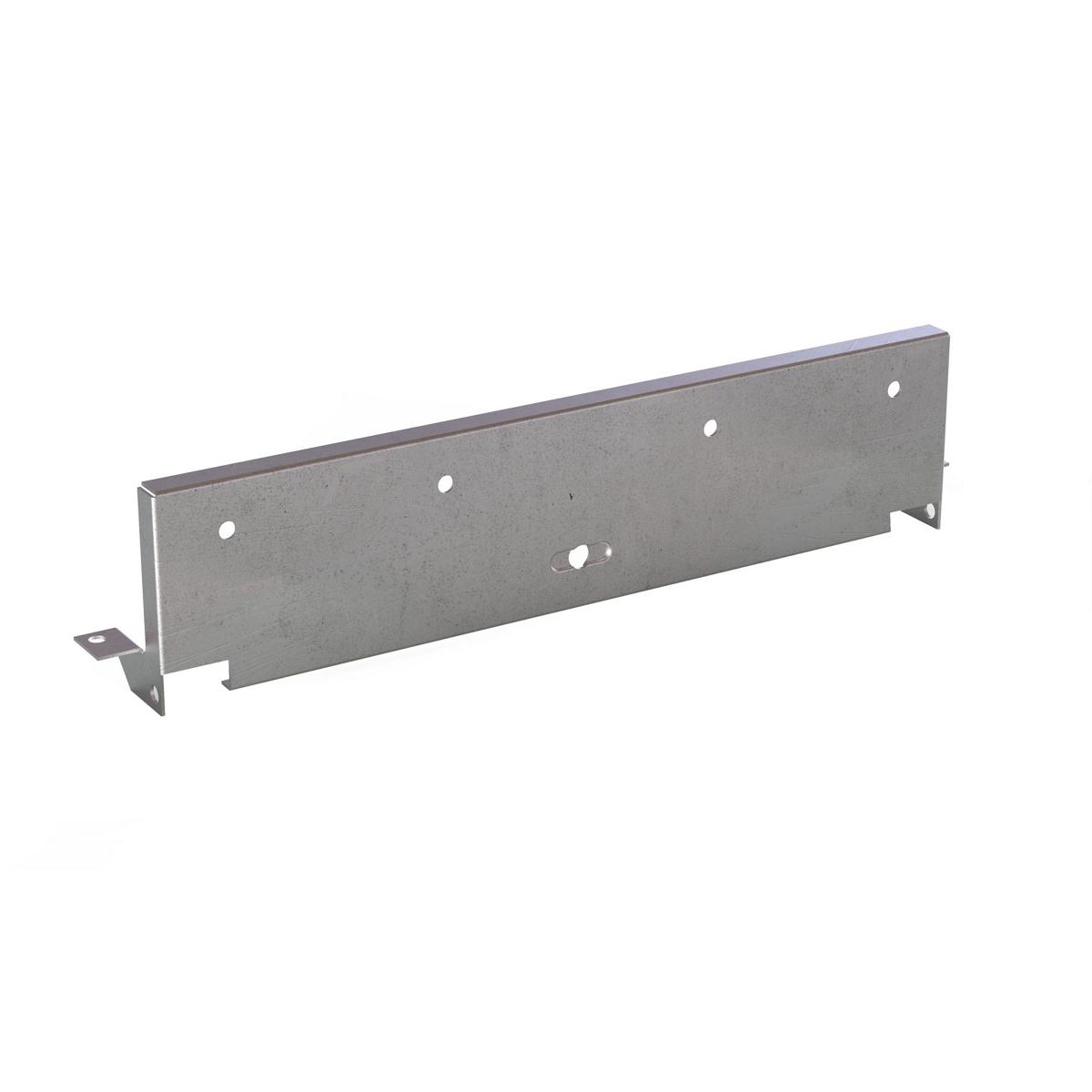Metal front push bracket with multiple mounting holes and vertical support flanges.