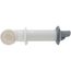 Rinnai white plastic horizontal termination kit with round cap and connector piece.