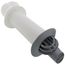 White and black plastic horizontal vent termination kit with angled adapter connection point.