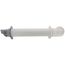 Gray plastic horizontal vent termination kit with arrow pointing left, approximately 21 inches long.