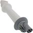 White and gray plastic horizontal vent termination kit with angled outlet and mounting hardware.