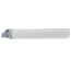 White PVC wall termination duct with two attached mounting plates, approximately 21 inches long.
