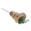 Brass temperature and pressure relief valve with 3/4 inch connection and blue adjustment knob.