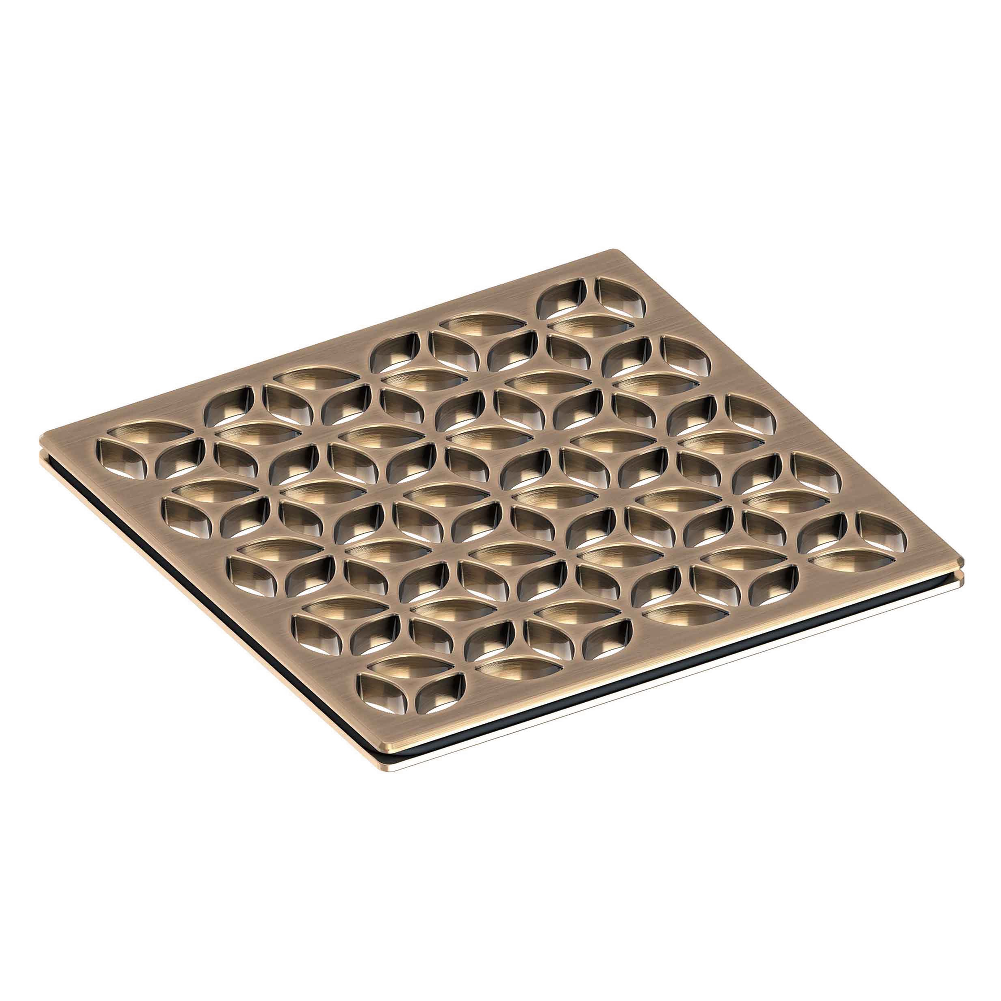 Newport Brass 4 inch Square Circular Design Shower Drain Grid