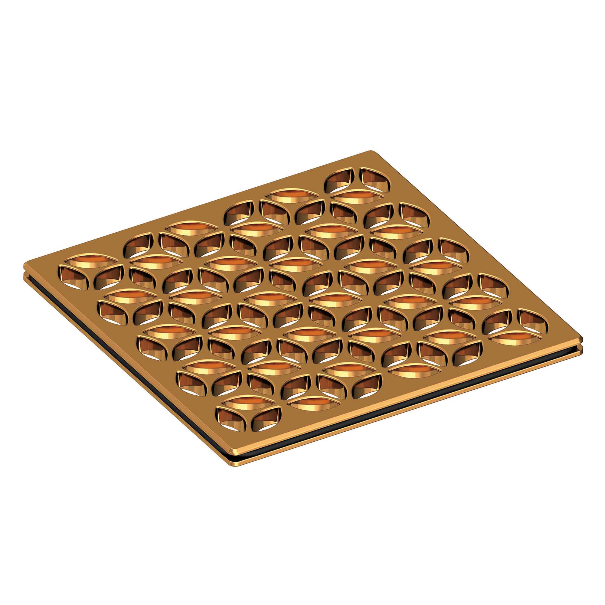 Newport Brass 4 inch Square Circular Design Shower Drain Grid