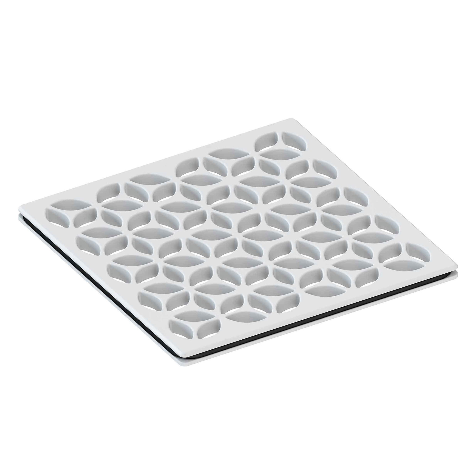 Newport Brass 4 inch Square Circular Design Shower Drain Grid