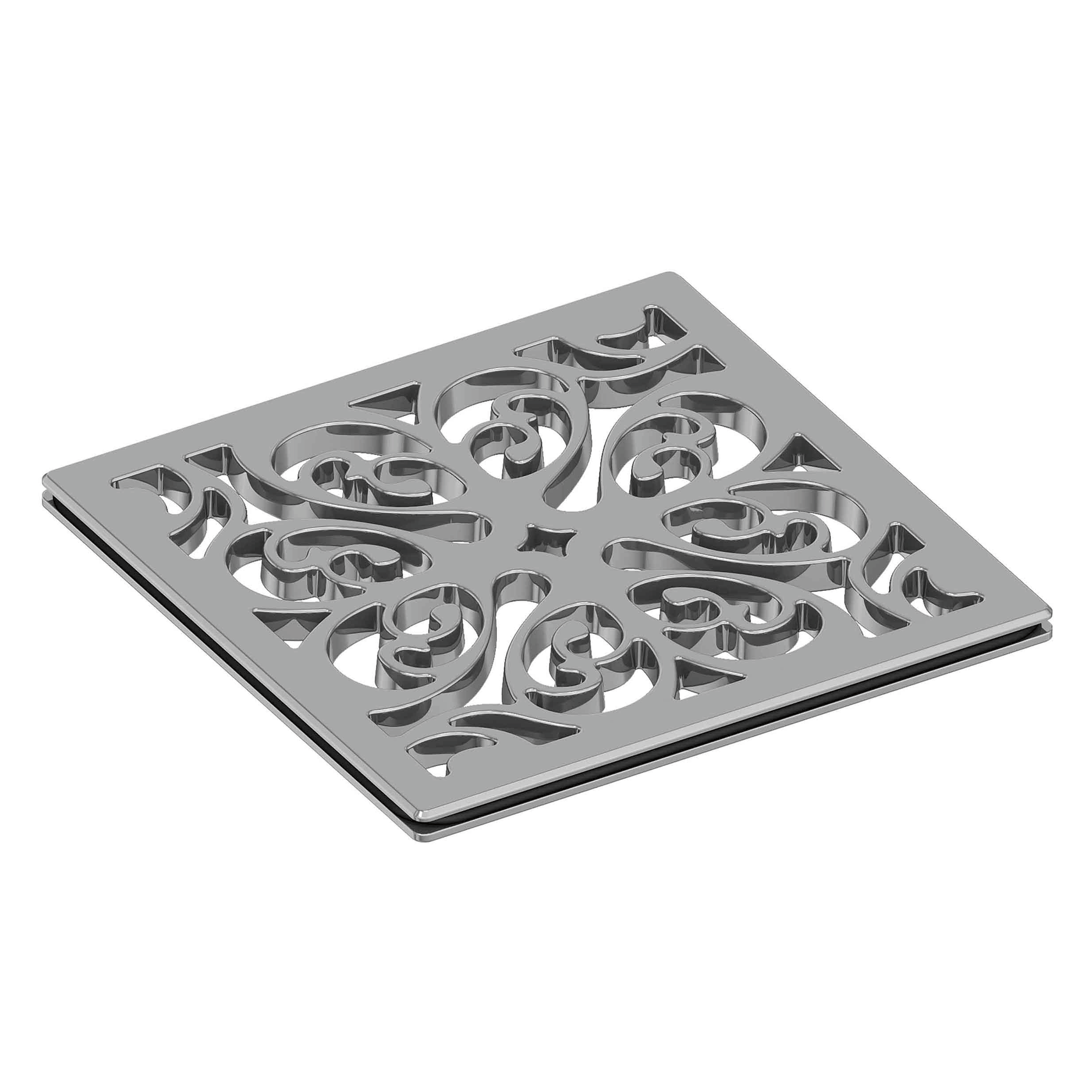 Newport Brass 4 inch Square Floral Design Shower Drain