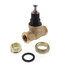 Brass pressure reducing valve with black top cap and rubber gasket seal.