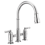 Delta Broderick Two Handle Pull-Down Bridge Kitchen Faucet