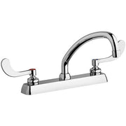Chicago Faucets Deck Mounted Faucet, 8 Centers, Type 9 1/2 Swing Spout, Pressure Compensating Aerator - W8D-L9E35-317ABCP