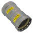 Viega 2" press coupling in carbon steel with zinc-nickel coating and yellow markings.