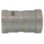 Viega 2" press coupling in carbon steel with zinc-nickel coating, cylindrical connector fitting.