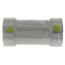Viega 3/4" carbon steel press coupling with zinc-nickel coating, cylindrical connector piece.