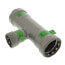 Viega MegaPress carbon steel tee fitting with zinc-nickel coating, 1" connections on all three ports.