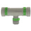 Viega MegaPress carbon steel tee fitting with zinc-nickel coating, three 1" ports arranged in T-shape.