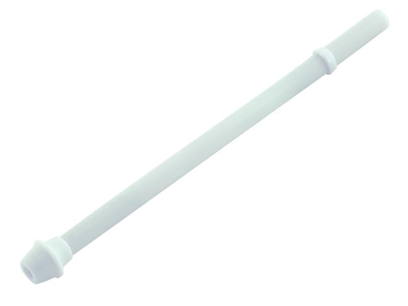 White PEX faucet supply riser with compression fittings on both ends.