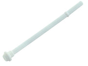 White PEX toilet riser with threaded connectors on both ends.