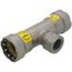 Viega MegaPressG 3/4" x 3/4" x 1/2" Press x Press x Female Tee in Carbon Steel, Zinc-Nickel Coating - 25406