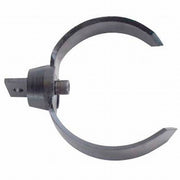 Metal side cutter tool with circular cutting head and central shaft mount on white background.
